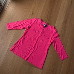 Karen Scott Women’s Pink Long Sleeve Shirt, Size M